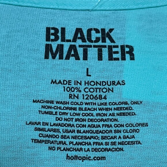 Black Matter, Pug, Knife, Graphic, Cartoon T-shirt, size Large - Picture 3 of 6